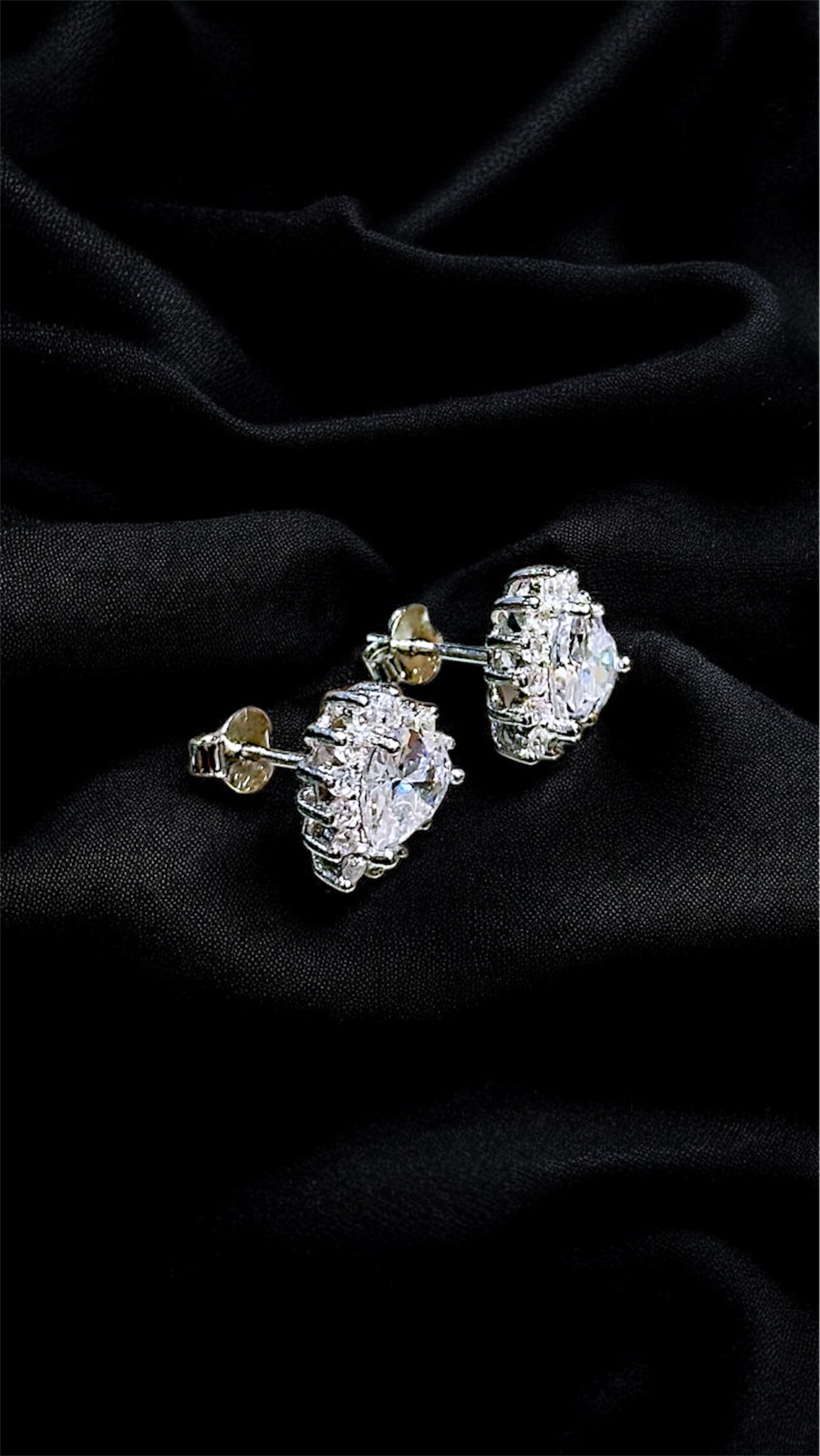 Premium Heart Halo Studs