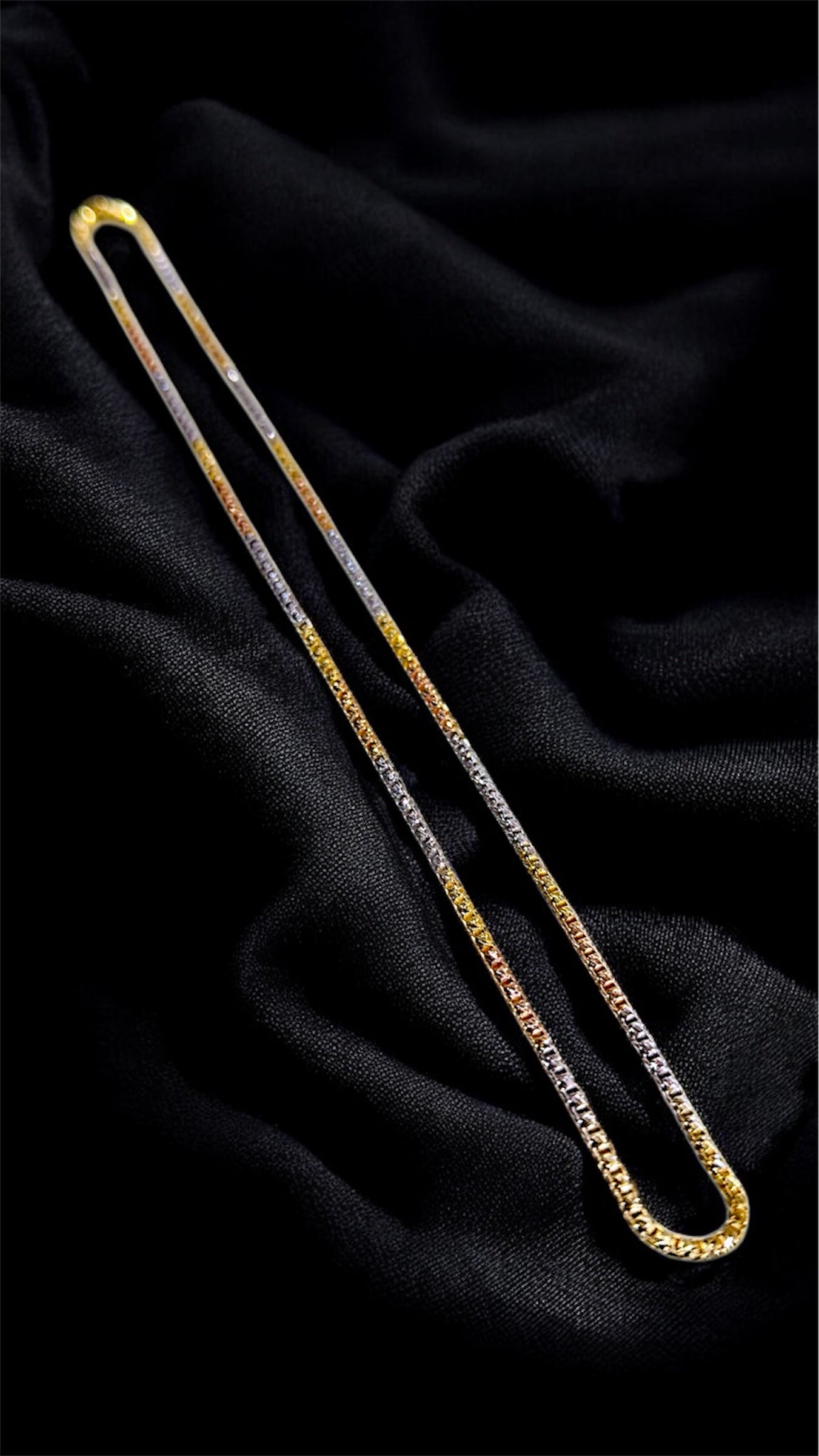 Two-Tone Diamond-Cut Box Chain Necklace