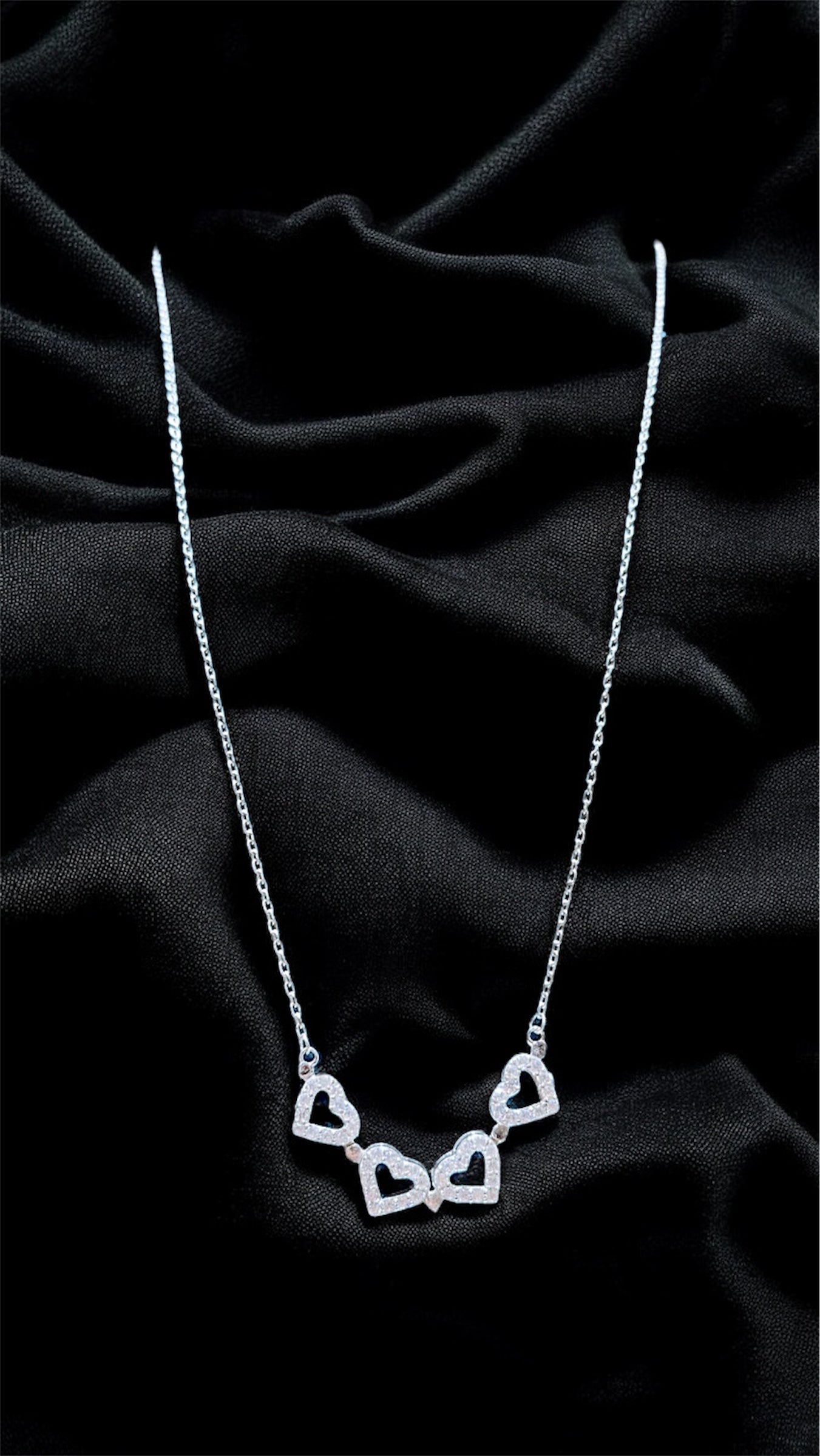 Dual Heart Sparkle Pendant Necklace