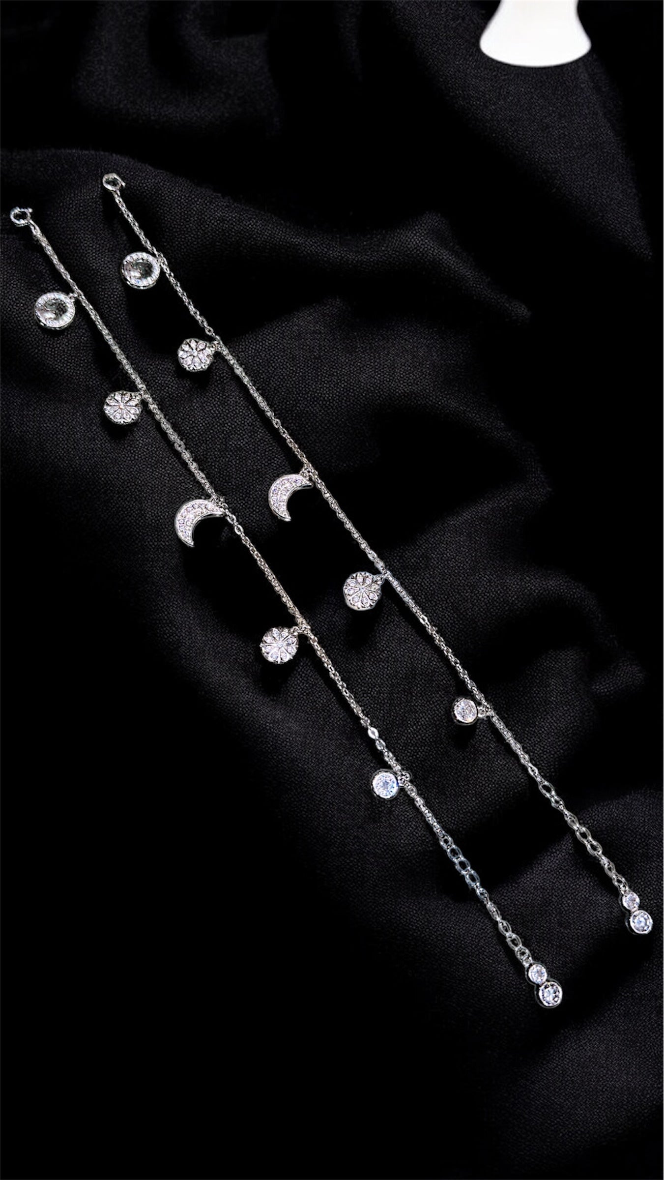 Moon & Bloom Charm Anklet