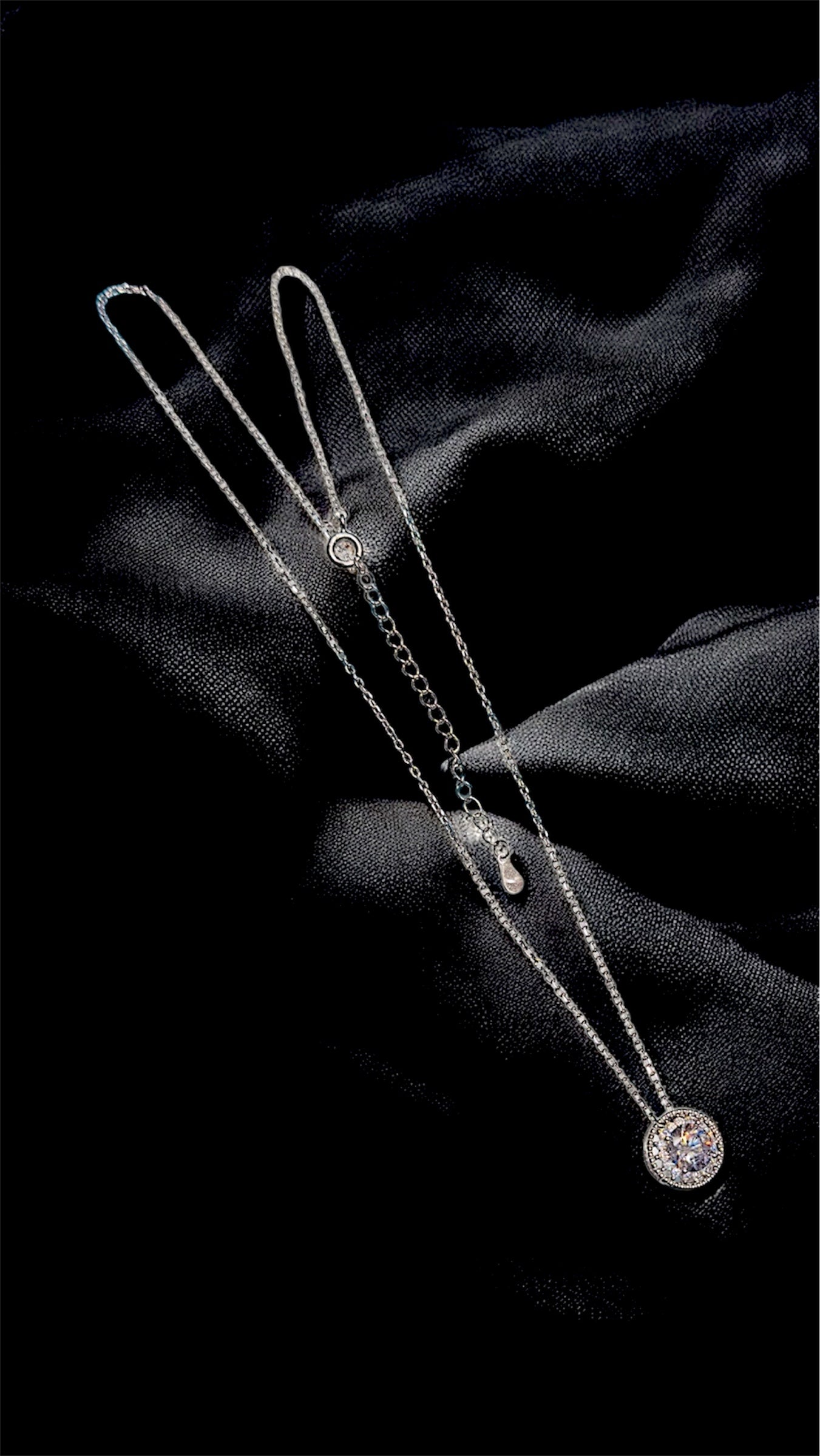 Halo Round Solitaire Necklace