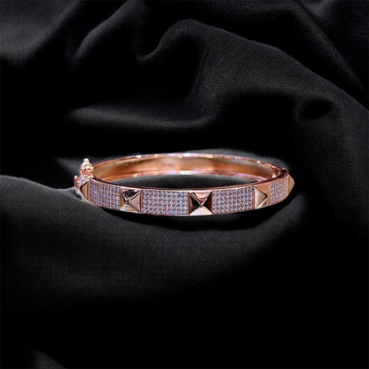 Aurevo Rose-Gold Signature Studded Bangle