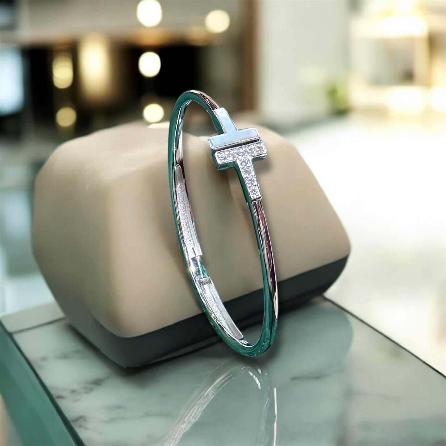 Trinity T-Bar Brilliant-Cut Crystals Bracelet