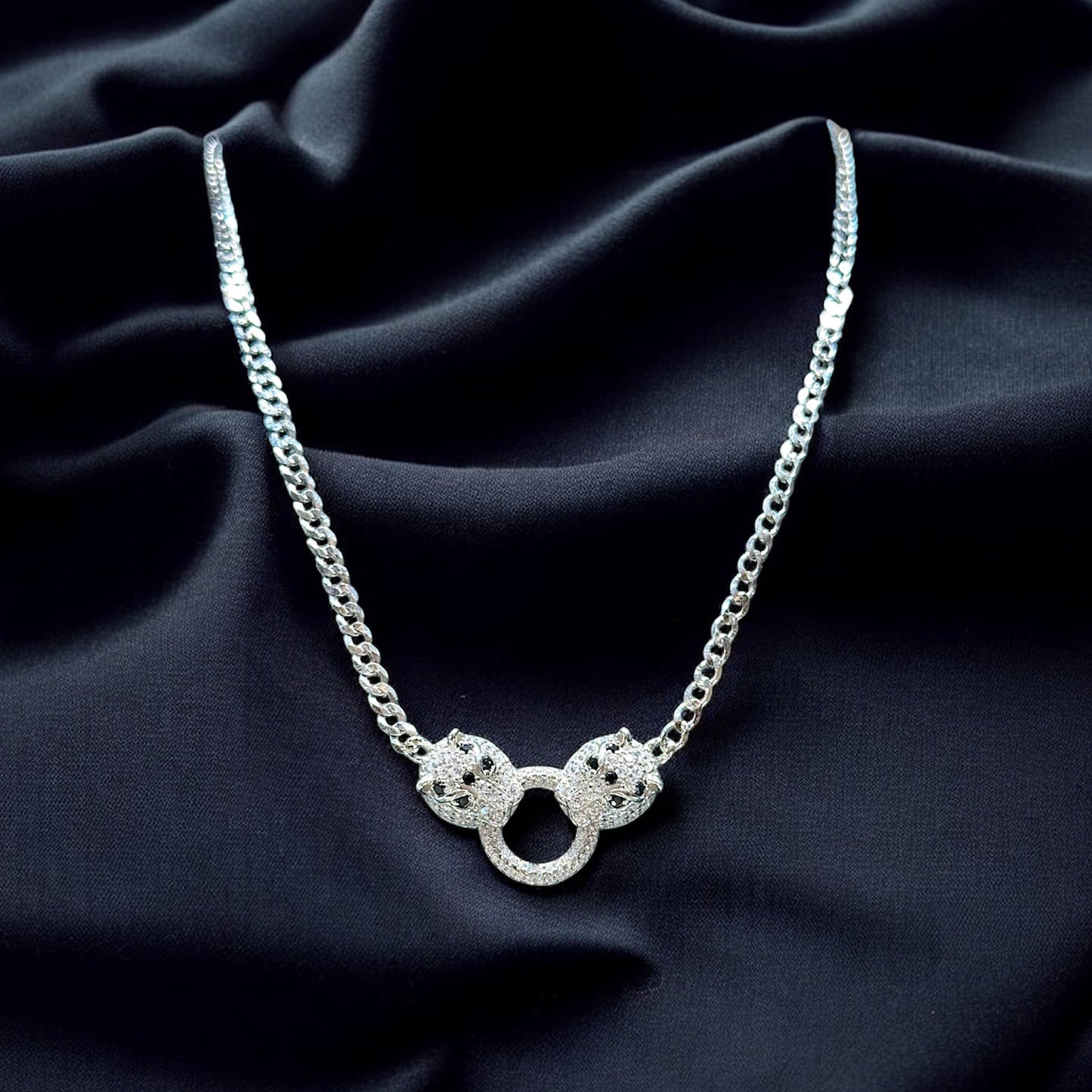 Twin Panther Embrace Chain Locket