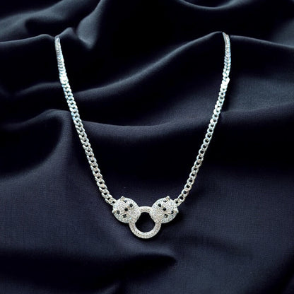 Twin Panther Embrace Chain Locket