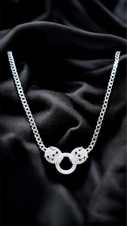 Twin Panther Embrace Chain Locket