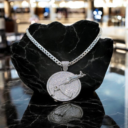 Full-Pave Rifle Medallion Pendant