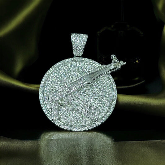 Full-Pave Rifle Medallion Pendant