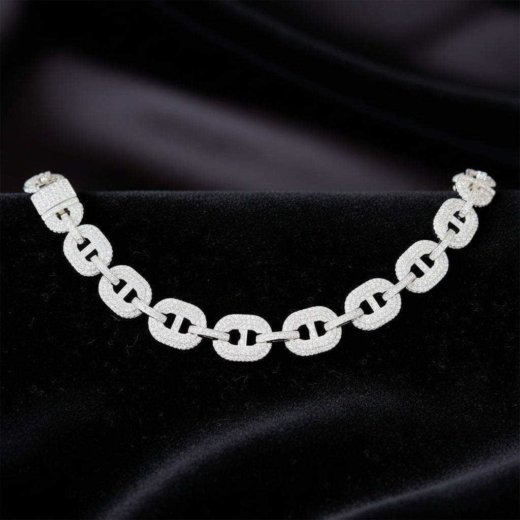 Iced Oval Link Bracelet