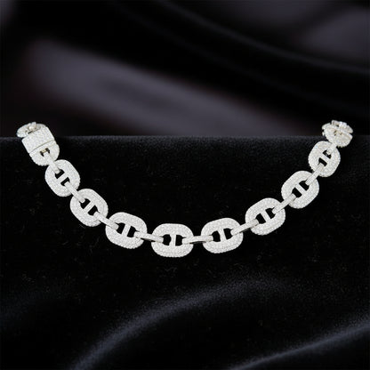 Iced Oval Link Bracelet