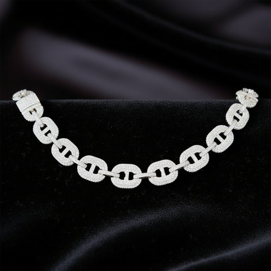 Iced Oval Link Bracelet
