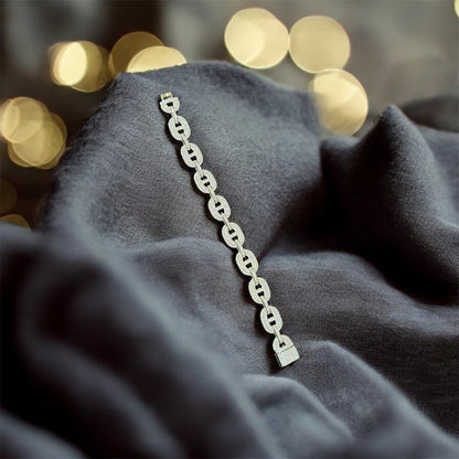 Iced Oval Link Bracelet