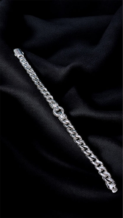 Silver Link Signature Bracelet