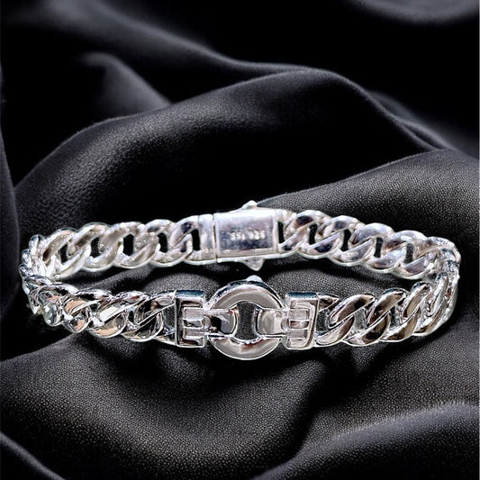 Silver Link Signature Bracelet