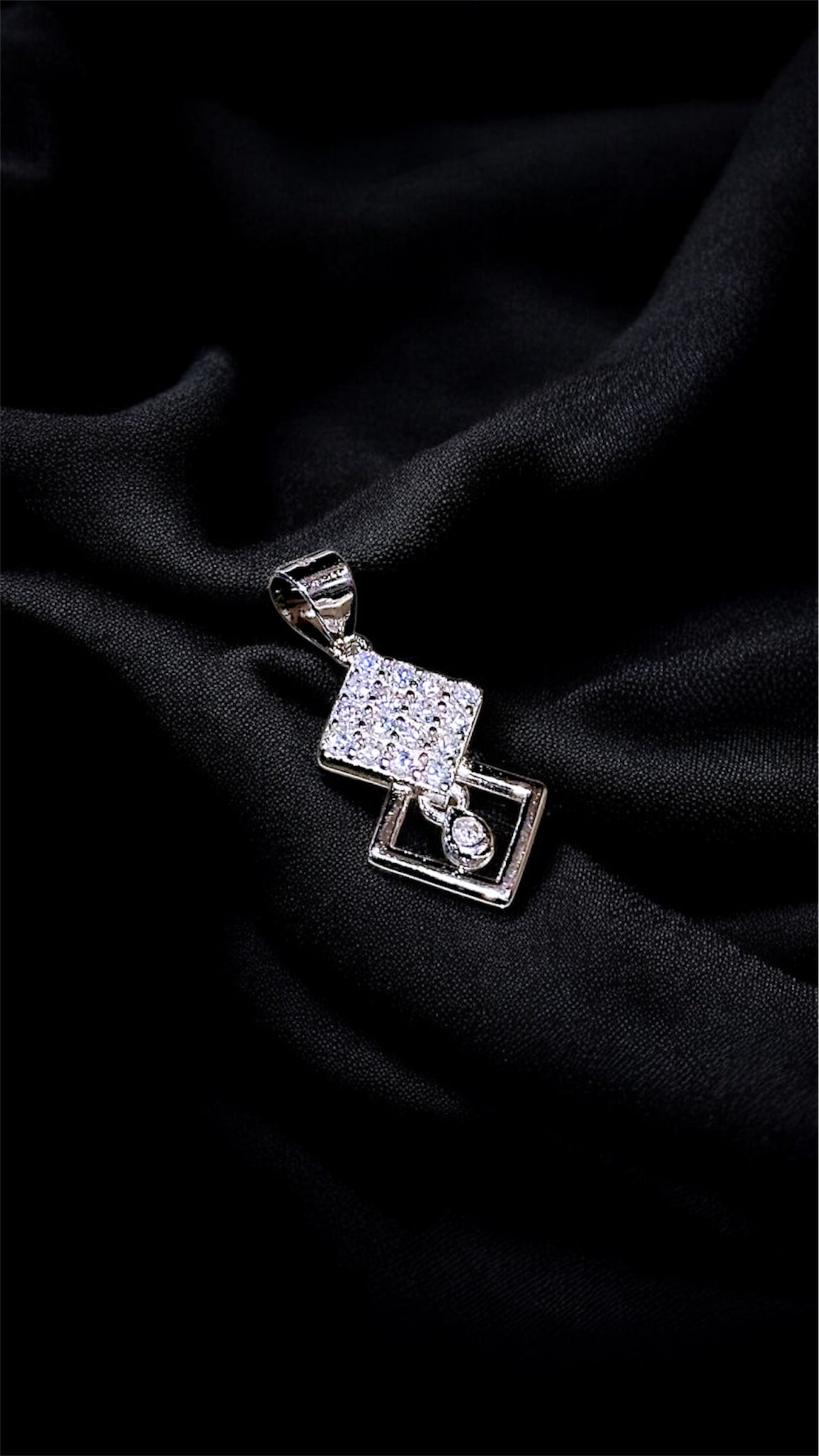 Geometric Spark Diamond Pendant & Earrings Set