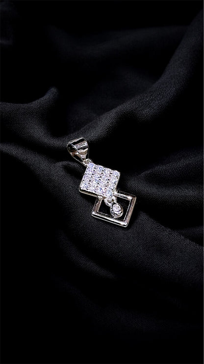 Geometric Spark Diamond Pendant & Earrings Set