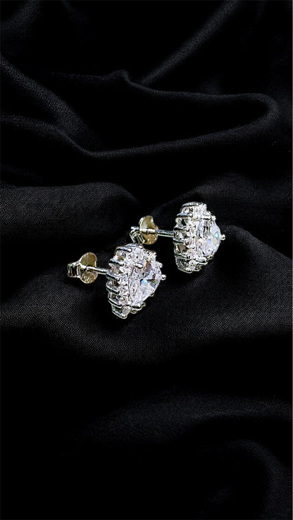 Premium Heart Halo Studs