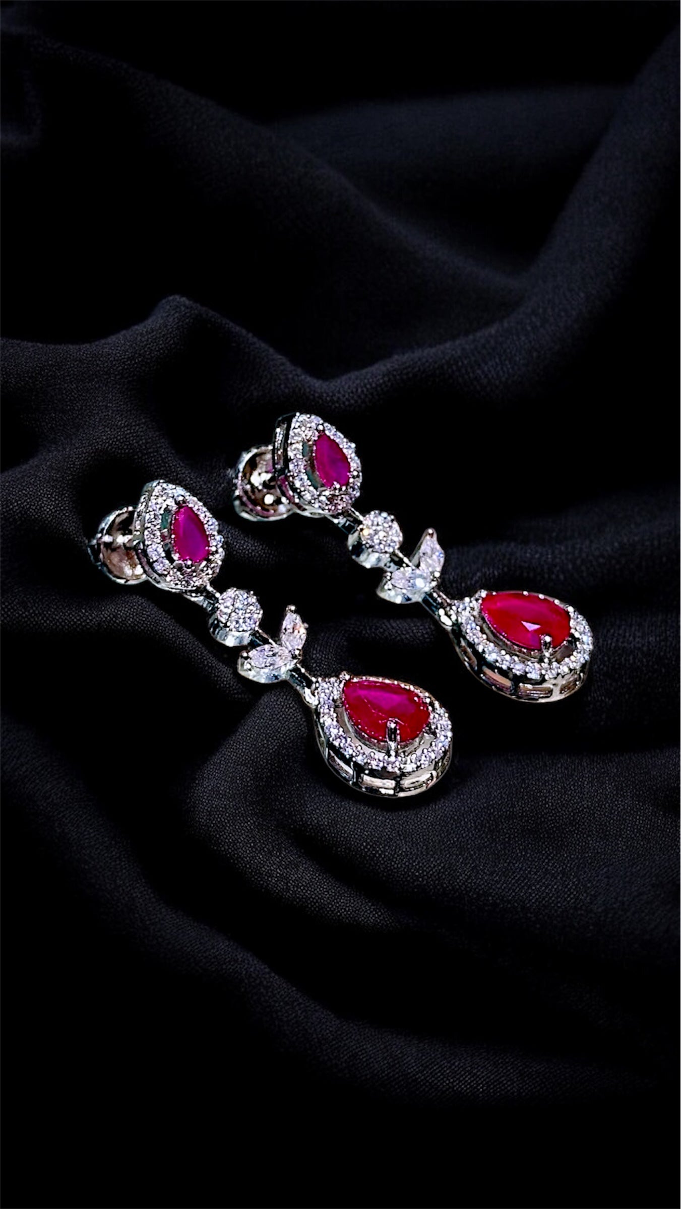 Royal Ruby Drop Necklace Set