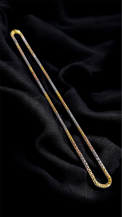 Two-Tone Diamond-Cut Box Chain Necklace