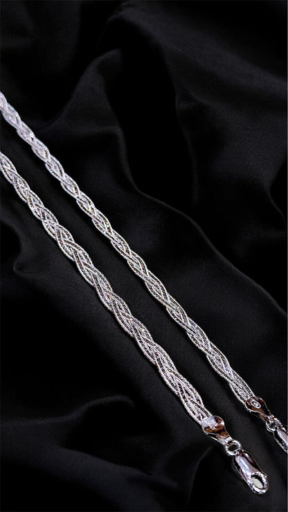 Silver Braided Rope Anklet