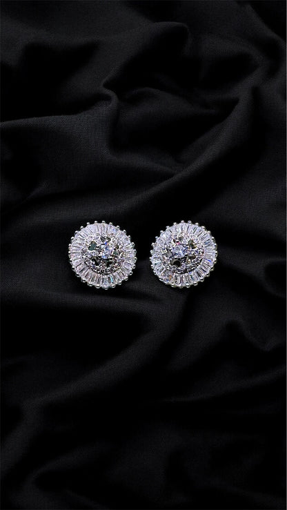 Luxe Radiant Round Cluster Studs