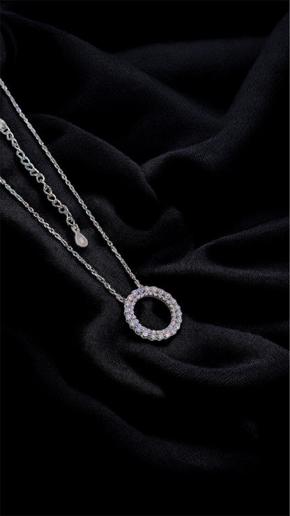 Crystal Halo Pendant Neclace