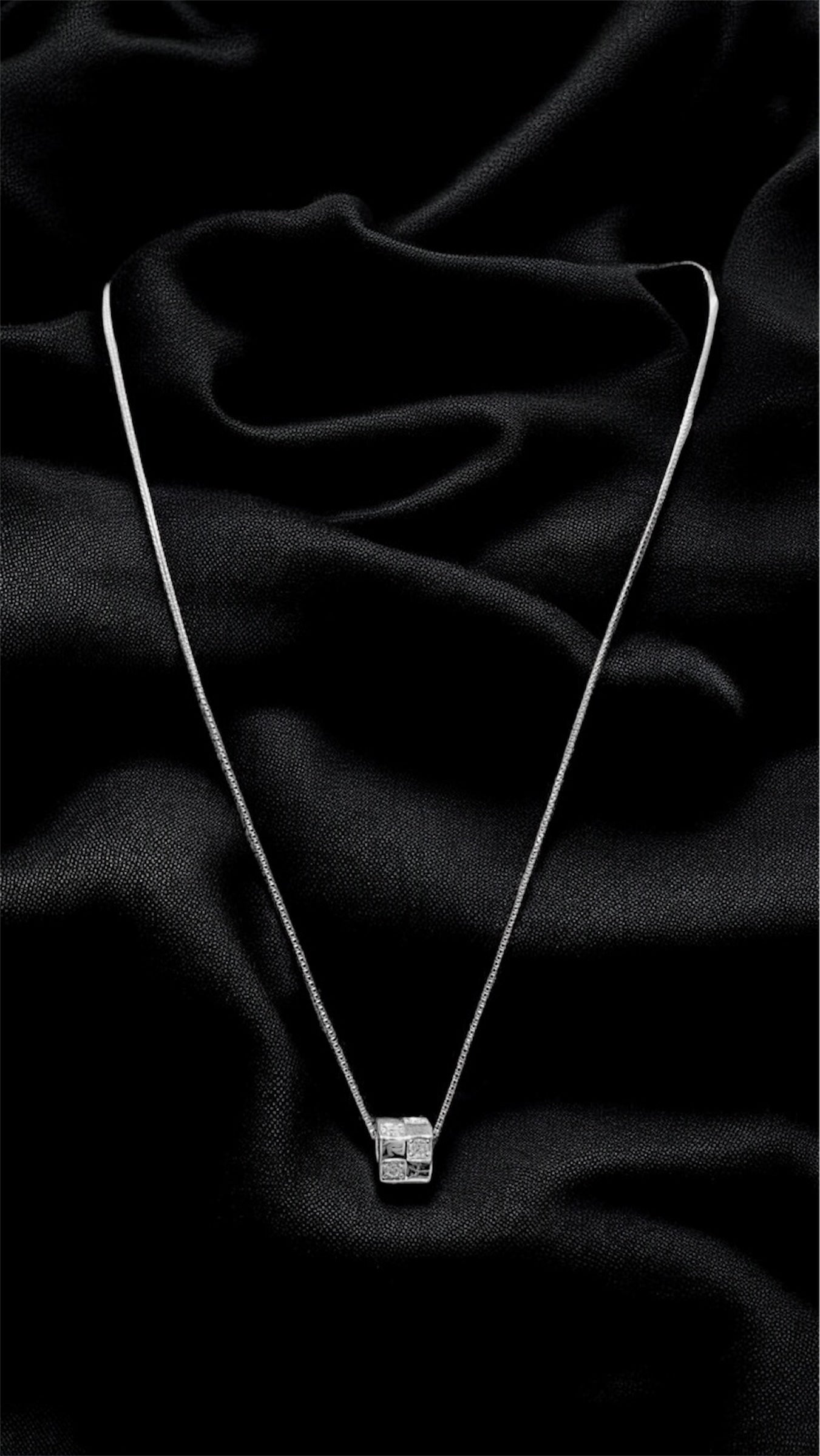 Radiant Cube Solitaire Pendant Necklace