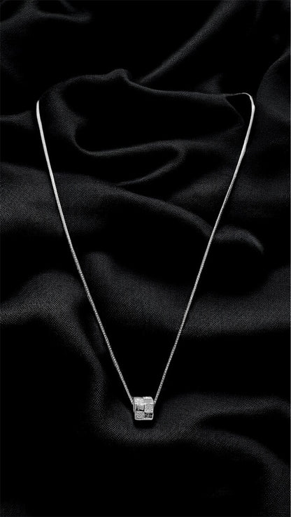 Radiant Cube Solitaire Pendant Necklace