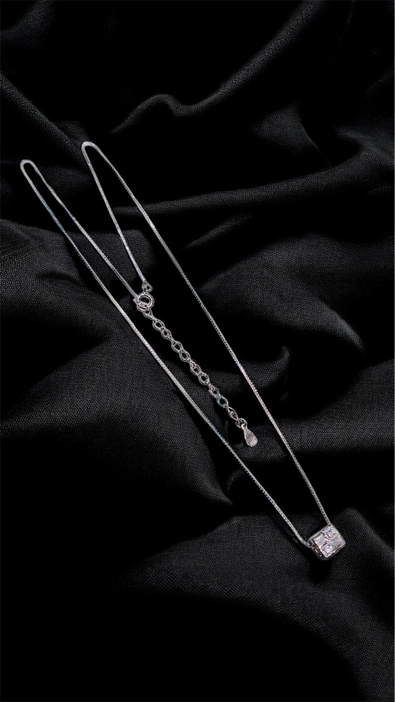 Radiant Cube Solitaire Pendant Necklace