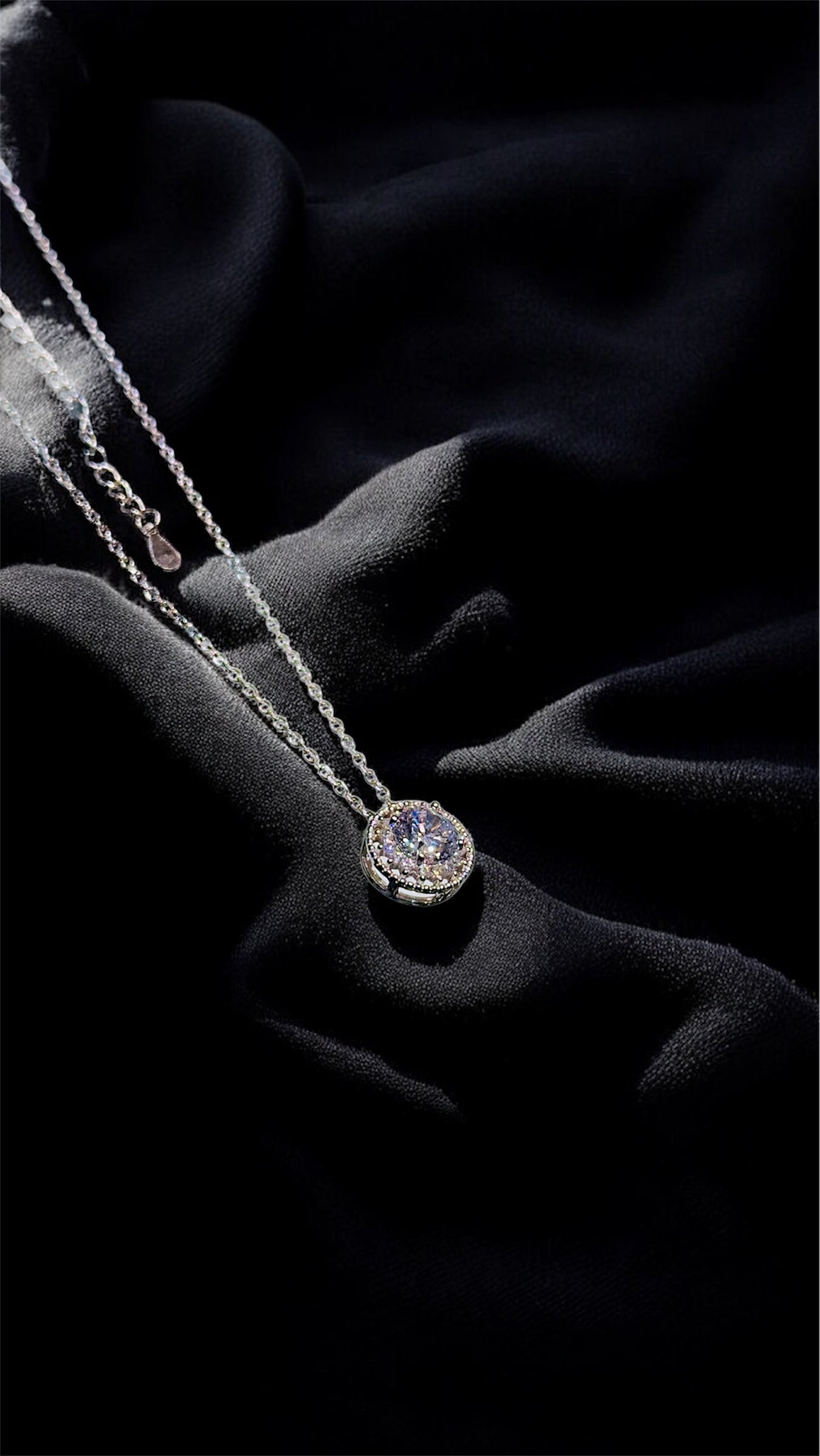 Halo Round Solitaire Necklace